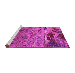 Sideview of Machine Washable Oriental Pink Industrial Rug, wshurb2620pnk