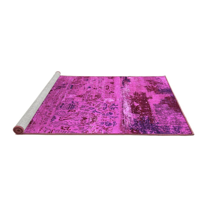 Sideview of Machine Washable Oriental Pink Industrial Rug, wshurb2620pnk