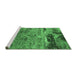 Sideview of Machine Washable Oriental Emerald Green Industrial Area Rugs, wshurb2620emgrn