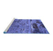 Sideview of Machine Washable Oriental Blue Industrial Rug, wshurb2620blu