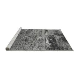 Sideview of Machine Washable Oriental Gray Industrial Rug, wshurb2620gry