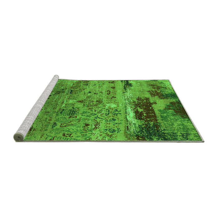 Sideview of Machine Washable Oriental Green Industrial Area Rugs, wshurb2620grn