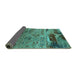 Sideview of Oriental Turquoise Industrial Rug, urb2620turq