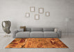 Machine Washable Oriental Orange Industrial Area Rugs in a Living Room, wshurb2620org