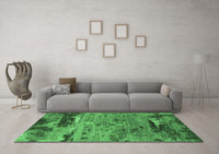 Machine Washable Oriental Emerald Green Industrial Rug, wshurb2620emgrn