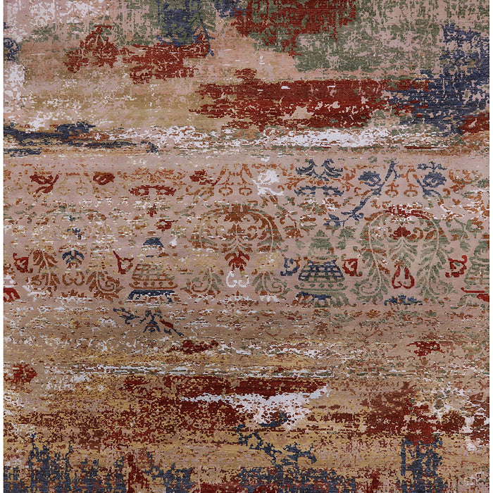 Square Machine Washable Industrial Modern Camel Brown Rug, wshurb2620