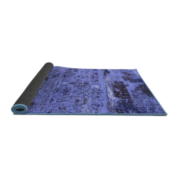 Sideview of Oriental Blue Industrial Rug, urb2620blu
