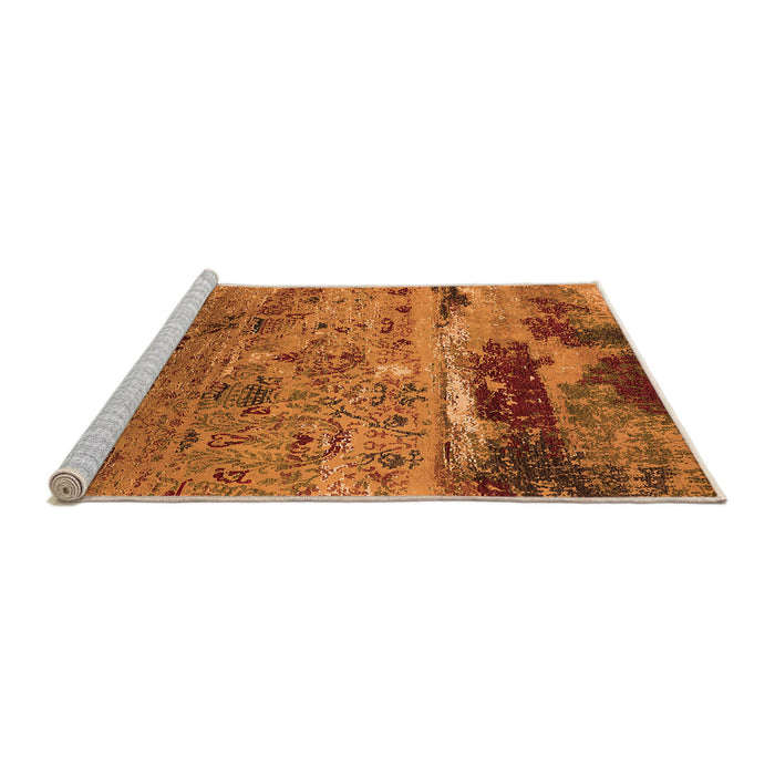 Sideview of Machine Washable Oriental Orange Industrial Area Rugs, wshurb2620org