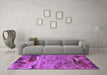 Machine Washable Oriental Purple Industrial Area Rugs in a Living Room, wshurb2620pur