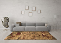 Machine Washable Oriental Brown Industrial Rug in a Living Room,, wshurb2620brn