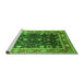 Sideview of Machine Washable Oriental Green Industrial Area Rugs, wshurb2621grn