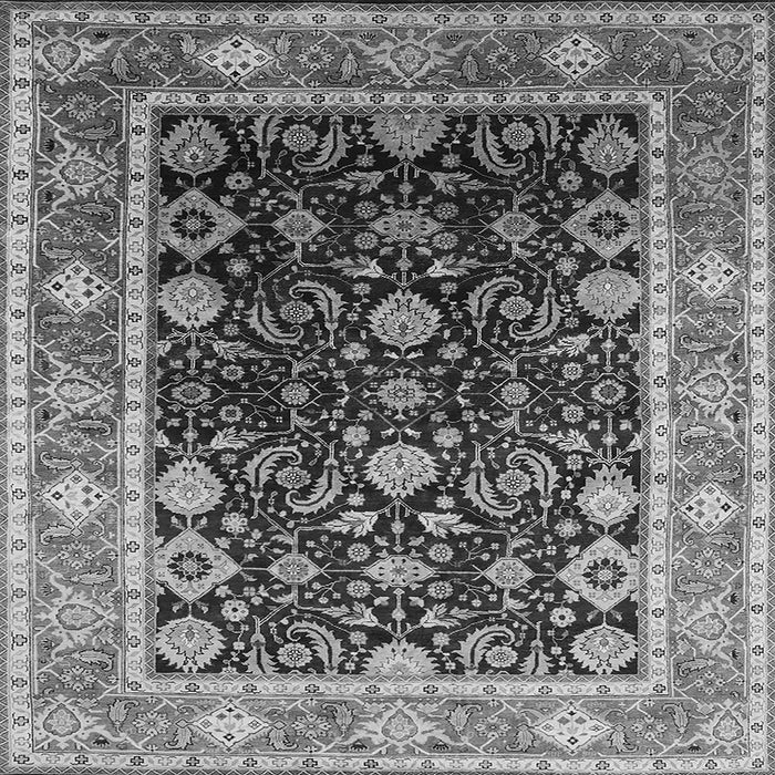 Square Machine Washable Oriental Gray Industrial Rug, wshurb2621gry