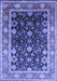 Machine Washable Oriental Blue Industrial Rug, wshurb2621blu