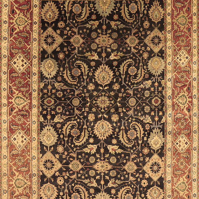 Machine Washable Oriental Brown Industrial Rug, wshurb2621brn