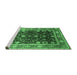 Sideview of Machine Washable Oriental Emerald Green Industrial Area Rugs, wshurb2621emgrn