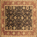 Square Oriental Brown Industrial Rug, urb2621brn