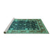 Sideview of Machine Washable Oriental Turquoise Industrial Area Rugs, wshurb2621turq