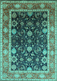 Oriental Turquoise Industrial Rug, urb2621turq