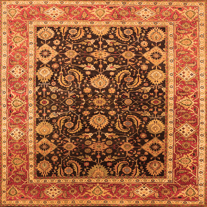 Square Oriental Orange Industrial Rug, urb2621org