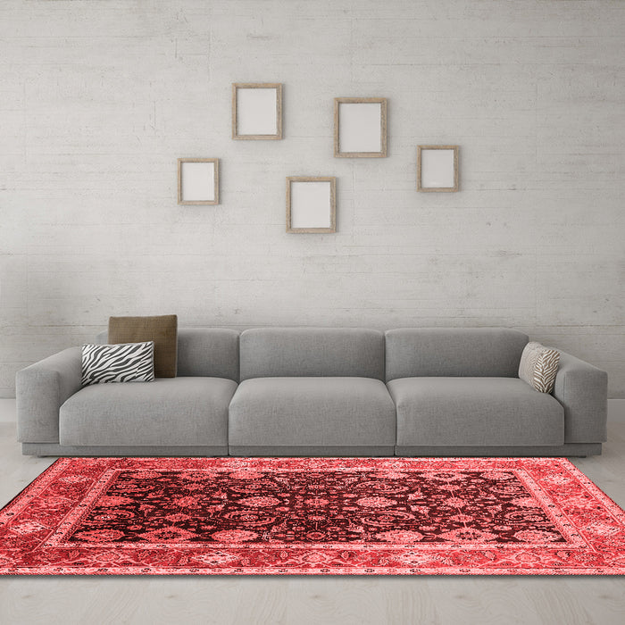 Industrial Red Washable Rugs