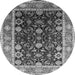 Round Oriental Gray Industrial Rug, urb2621gry