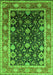 Machine Washable Oriental Green Industrial Area Rugs, wshurb2621grn