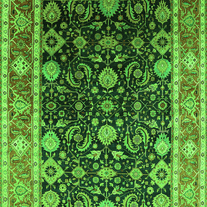 Machine Washable Oriental Green Industrial Area Rugs, wshurb2621grn