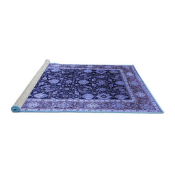 Sideview of Machine Washable Oriental Blue Industrial Rug, wshurb2621blu