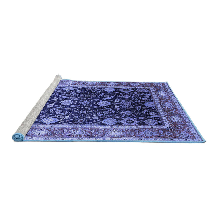Sideview of Machine Washable Oriental Blue Industrial Rug, wshurb2621blu