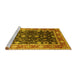 Sideview of Machine Washable Oriental Yellow Industrial Rug, wshurb2621yw