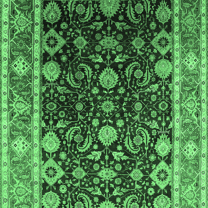 Machine Washable Oriental Emerald Green Industrial Area Rugs, wshurb2621emgrn