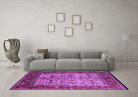 Machine Washable Oriental Purple Industrial Rug, wshurb2622pur