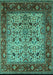 Machine Washable Oriental Turquoise Industrial Area Rugs, wshurb2622turq