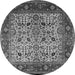 Round Oriental Gray Industrial Rug, urb2622gry