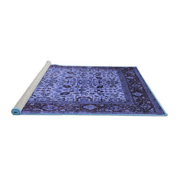 Sideview of Machine Washable Oriental Blue Industrial Rug, wshurb2622blu