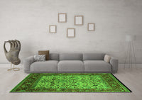 Machine Washable Oriental Green Industrial Rug, wshurb2622grn