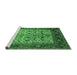 Sideview of Machine Washable Oriental Emerald Green Industrial Area Rugs, wshurb2622emgrn