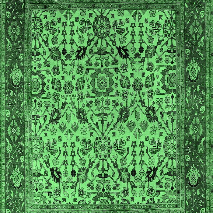 Machine Washable Oriental Emerald Green Industrial Area Rugs, wshurb2622emgrn
