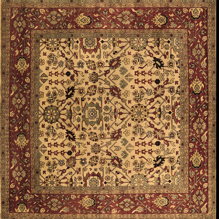 Square Machine Washable Oriental Brown Industrial Rug, wshurb2622brn