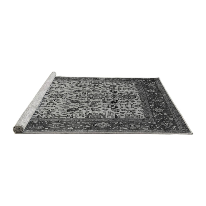 Sideview of Machine Washable Oriental Gray Industrial Rug, wshurb2622gry