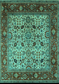 Oriental Turquoise Industrial Rug, urb2622turq