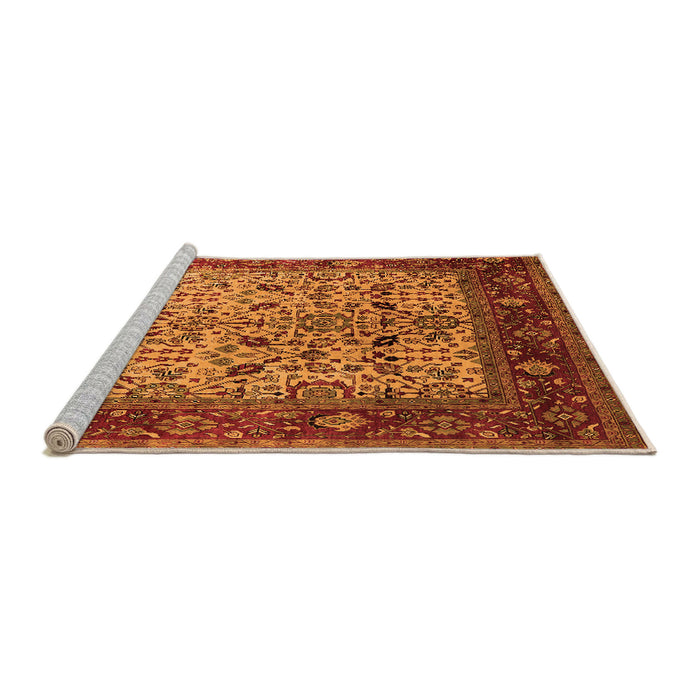 Sideview of Machine Washable Oriental Orange Industrial Area Rugs, wshurb2622org