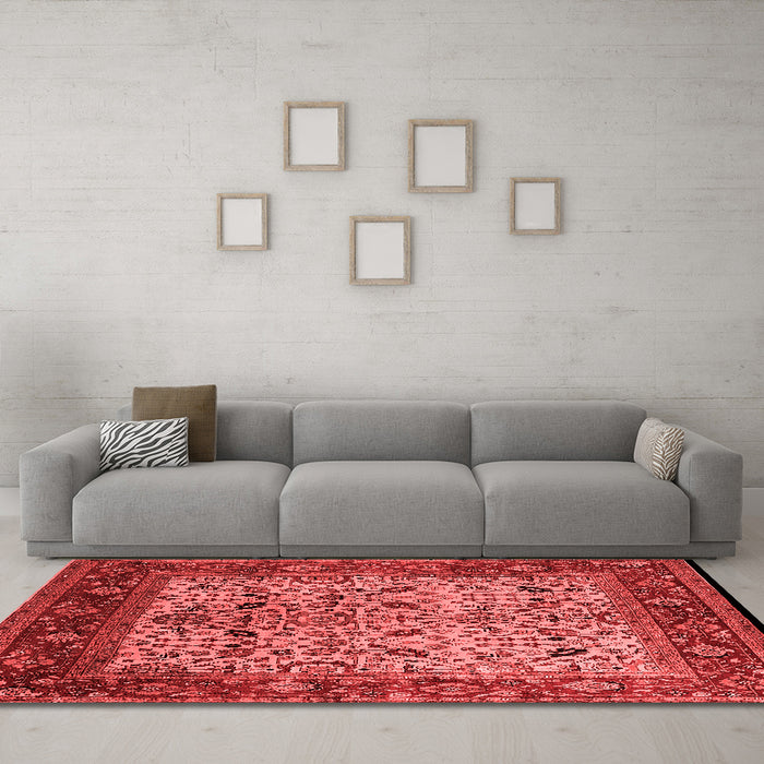Industrial Red Washable Rugs