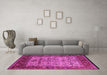 Machine Washable Oriental Pink Industrial Rug in a Living Room, wshurb2622pnk