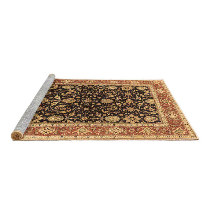 Sideview of Machine Washable Oriental Brown Industrial Rug, wshurb2623brn