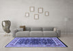 Machine Washable Oriental Blue Industrial Rug in a Living Room, wshurb2623blu