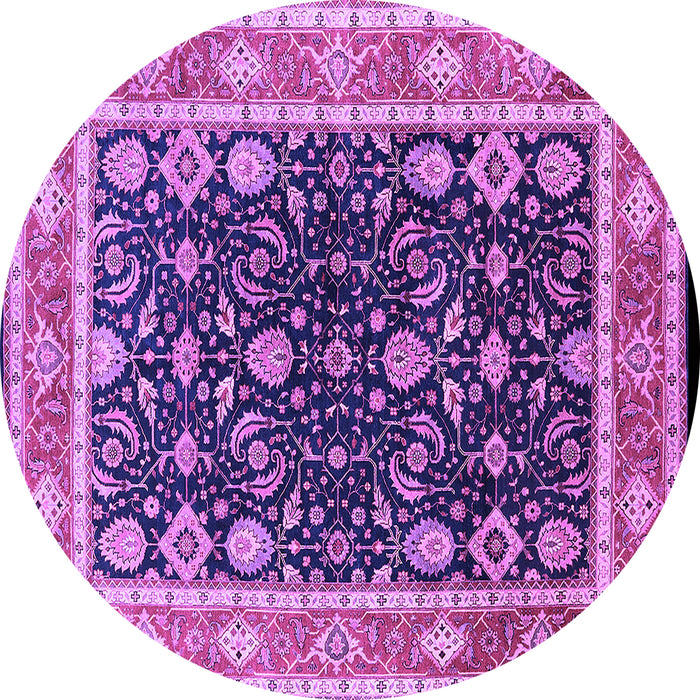 Round Oriental Purple Industrial Rug, urb2623pur