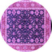 Round Oriental Purple Industrial Rug, urb2623pur