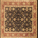 Square Oriental Brown Industrial Rug, urb2623brn