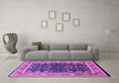 Machine Washable Oriental Purple Industrial Area Rugs in a Living Room, wshurb2623pur